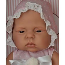 Asivil Realistické miminko LUCÍA dlouhé růžové šaty