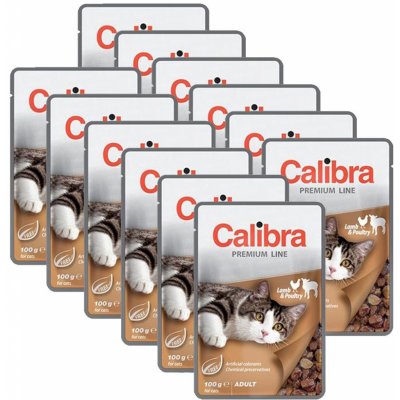 Calibra Adult jehněčí a drůbeží kousky v omáčce 12 x 100 g – Hledejceny.cz