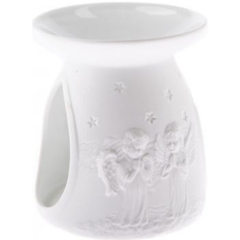 Dakls Porcelánová aroma lampa Two angels bílá 12 x 11 cm