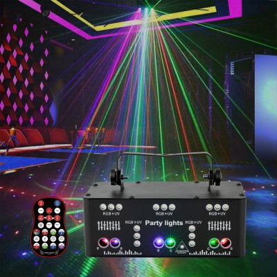 easybuy 21-Eye LED RGB světlo DJ projektor Disco Stage Lighting Light Effect DMX Effect Spotlight Party Bar Narozeniny – Zboží Mobilmania