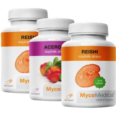 MycoMedica Reishi 2× 90 kapslí + Acerola 90 kapslí – Hledejceny.cz