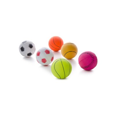 JK Animals Gumové míčky v síťce mix - 6,3 cm - 6 ks