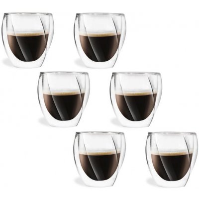 Vialli Design CRISTALLO dvoustěnné sklenice na kávu cappuccino a čaj 25486 6 x 250 ml – Sleviste.cz