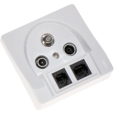 Zásuvka účastnická TV/R/SAT/RJ-45/RJ-11 - koncová – Zboží Živě