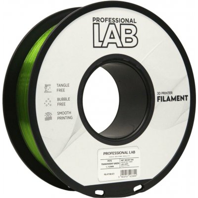 Professional Lab PETG transparentní zelená 1,75mm 1kg – Hledejceny.cz