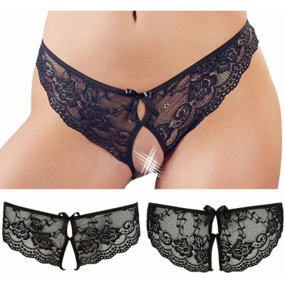 Krajkové kalhotky s otvorem Cottelli Collection Lingerie – Zboží Dáma