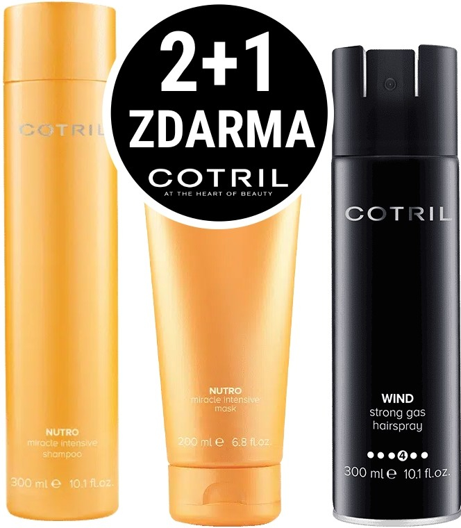 Cotril Nutro šampon 300 ml + maska 200 ml + ampule 3 x 12 ml kosmetická sada pro suché vlasy