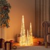 Vánoční osvětlení DKD HOME DECOR Sada LED světelných kuželů Acrylic Deco Warm Bílá 30/45/60 cm