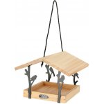 Esschert Design Závěsné krmítko pro ptáky Rhi 18 x 24,5 x 24,5 cm dřevo kov hnědá – Zboží Mobilmania