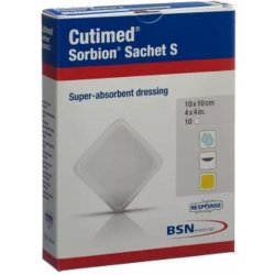 Cutimed Sorbion Sachet S 10 x 10 cm,sterilní,čistí ránu a absorbuje exudát,kte