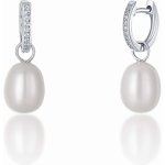 JwL Luxury Pearls stříbrné kruhové á la vévodkyně Kate s pravou perlou a zirkony 3v1 JL0685 – Sleviste.cz