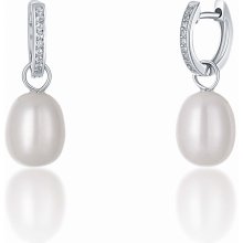 JwL Luxury Pearls stříbrné kruhové á la vévodkyně Kate s pravou perlou a zirkony 3v1 JL0685