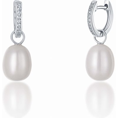 JwL Luxury Pearls stříbrné kruhové á la vévodkyně Kate s pravou perlou a zirkony 3v1 JL0685 – Sleviste.cz