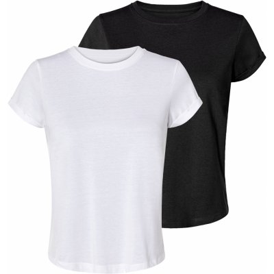 esmara Dámské triko, 2 kusy černá/bílá – Zboží Mobilmania