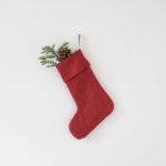 Linen Tales Červená vánoční lněná závěsná dekorace Linen Tales Christmas Stocking červená – Hledejceny.cz