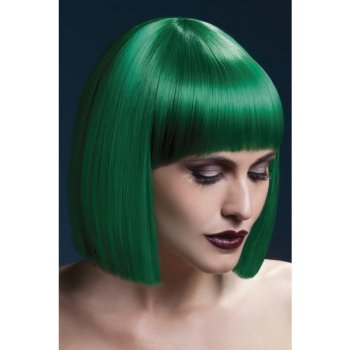 Fever Lola Wig Green Blunt Cut Bob with Fringe