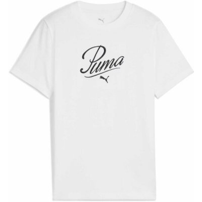 Puma ESSENTIALS SCRIPT TEE G Dívčí triko bílá – Zboží Dáma