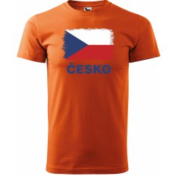 Sablio tričko s potiskem Česko oranžové