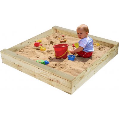 ATMOWOOD Dřevěné přírodní pískoviště 120 x 120 x 20 cm – Sleviste.cz