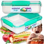 Sistema krabička na svačinu To Go se 3 oddíly 975 ml minty teal – Zboží Dáma