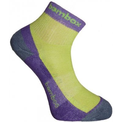 Bambox BX-2 FUN bambusové kotníčkové ponožky fialová / limetka