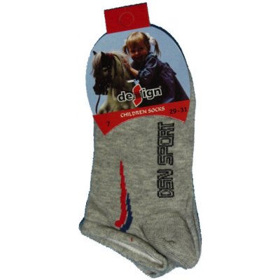 Design Socks chlapecké kotníčkové ponožky proužek sv.šedá – Zboží Mobilmania