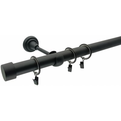 KovovégarnýžeCZ Rullo elegance 25 mm Jednořadá Bez kroužků černá matná 300 cm – Zboží Mobilmania