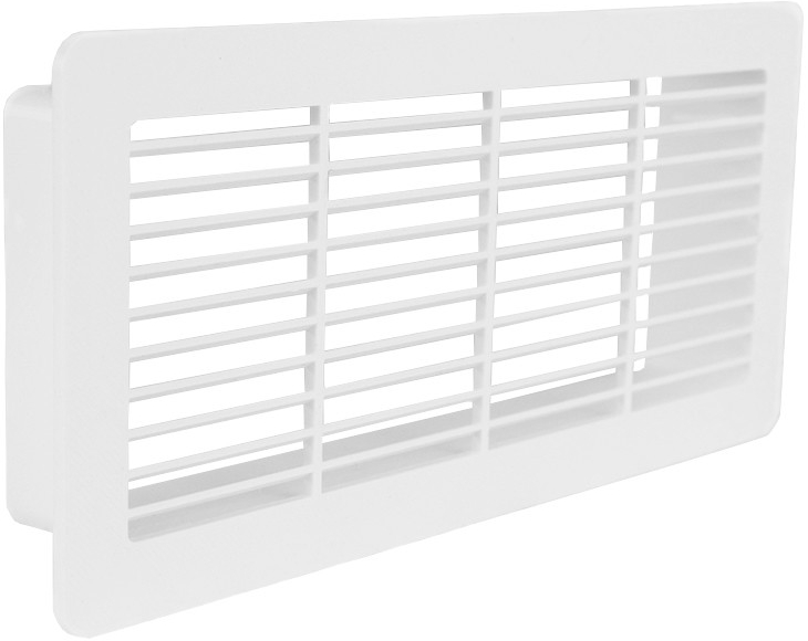PVC větrací mřížka hranatá Dalap 972 pro zakončení potrubí, 220x90 mm, bílá
