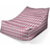 Sedací vak a pytel Sablio sedací vak Lounge růžovobílé kosočtverce 120 x 100 x 80 cm
