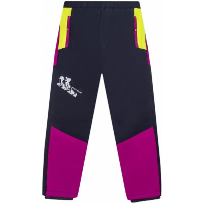 Wolf B2273 dívčí šusťákové kalhoty zateplené tmavě modrá růžová – Zboží Mobilmania