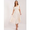 Dámské šaty ITALY MODA Krémové volné šaty s volány -dhj-sk-8352.04-creamy white