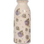 Clayre & Eef Béžová keramická váza s květy hortenzie Lilla - Ø 8*20 cm - Clayre & Eef – Hledejceny.cz