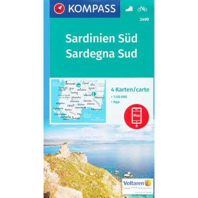 Kompass Sardinia Sud (Sardínie-jih) 1:50 t. 4 mapy