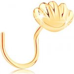 Šperky eshop zahnutý zlatý piercing do nosu lesklá mořská mušle GG140.08 – Zboží Dáma