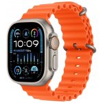 Apple Watch Ultra 2 49mm titanové pouzdro s oranžovým oceánským řemínkem MREH3CS/A – Zboží Živě