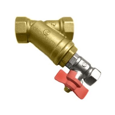 H2O Mosazný šikmý filtr 1/2" Plnoprůtok s odkalovacím ventilem 20.015 44690
