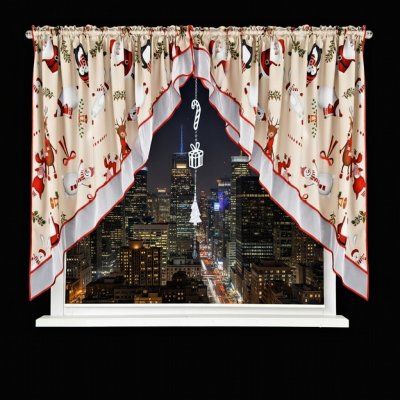 Vánoční dekorační závěs XMAS GIFT krémová 400x145 cm (cena za 1 kus) MyBestHome – Hledejceny.cz