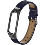 Deveroux Kožený řemínek lichee pro MiBand 3/4 - Modrý DEV0023 – Zboží Mobilmania