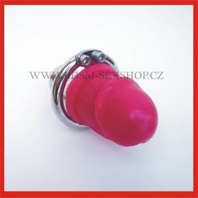 Substitute pás cudnosti s náhražkou penisu 40 mm růžová – Zboží Mobilmania