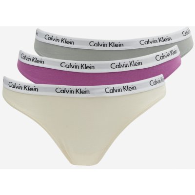 Calvin Klein Underwear Sada tří dámských tang v růžové a šedé – Zboží Mobilmania