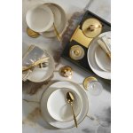 ASIR Porcelánová jídelní souprava bílá a zlatá 16 ks – Zboží Mobilmania
