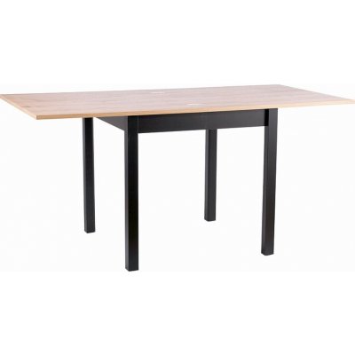 SIGNAL Jídelní stůl rozkládací - FLIP, 80/160 x 80, dub artisan/matná černá