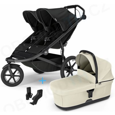 Thule Urban Glide 3 Double Black s magnetickou sponou 2025 + korba Soft beige + adaptéry – Zboží Dáma