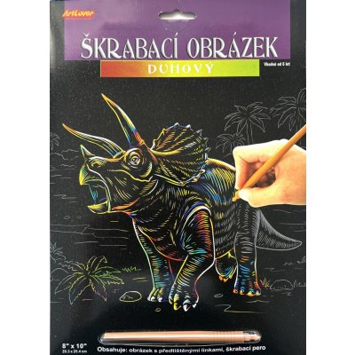 Creatoys Škrabovací obrázek duhový Triceratops – Zboží Mobilmania