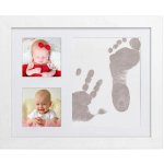 Tiny Memories Sada na otisk miminka v dřevěném rámečku, trojrámek Magic inkoust - dárková sada, bílý – Zboží Dáma