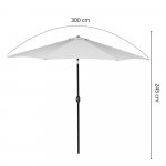 SPRINGOS SUNNY GU0034 Zahradní slunečník 290 cm, světle šedý – Hledejceny.cz
