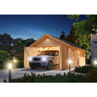 KARIBU 43545 dřevěná garáž – Zbozi.Blesk.cz