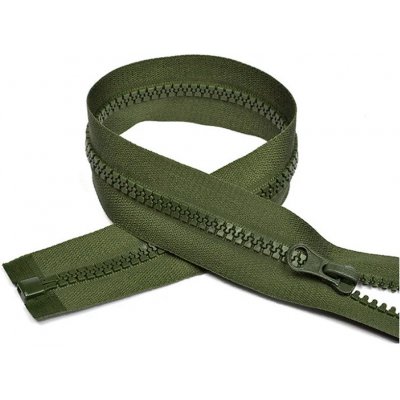 Zip kostkový 5 mm 85 cm dělitelný khaki – Zboží Dáma