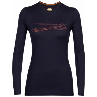 Icebreaker 200 Oasis LS Crewe Ski Stripes Midnight Navy – Zboží Mobilmania