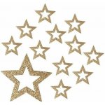 Hvězdy s glitrem 5 cm 12 ks zlaté – Hledejceny.cz